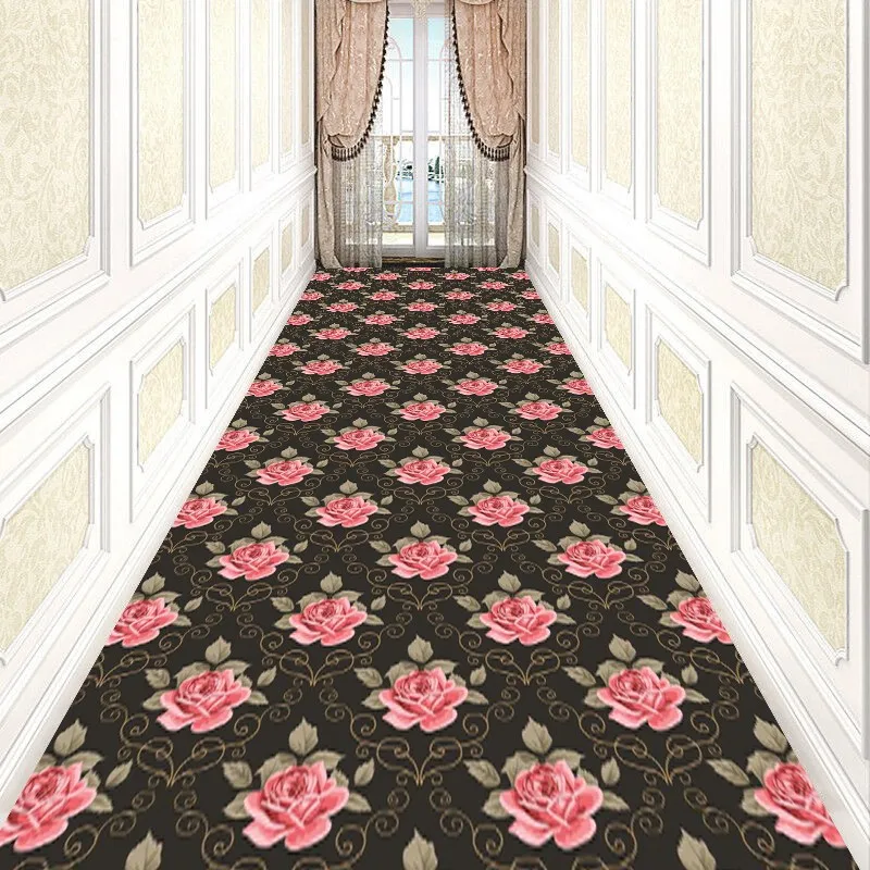 

Reese Lobby Carpets Wedding Flower Leaves Long Veranda Living Room Porch Anti Slip Rugs Stairway Hallway Corridor Aisle Hotel