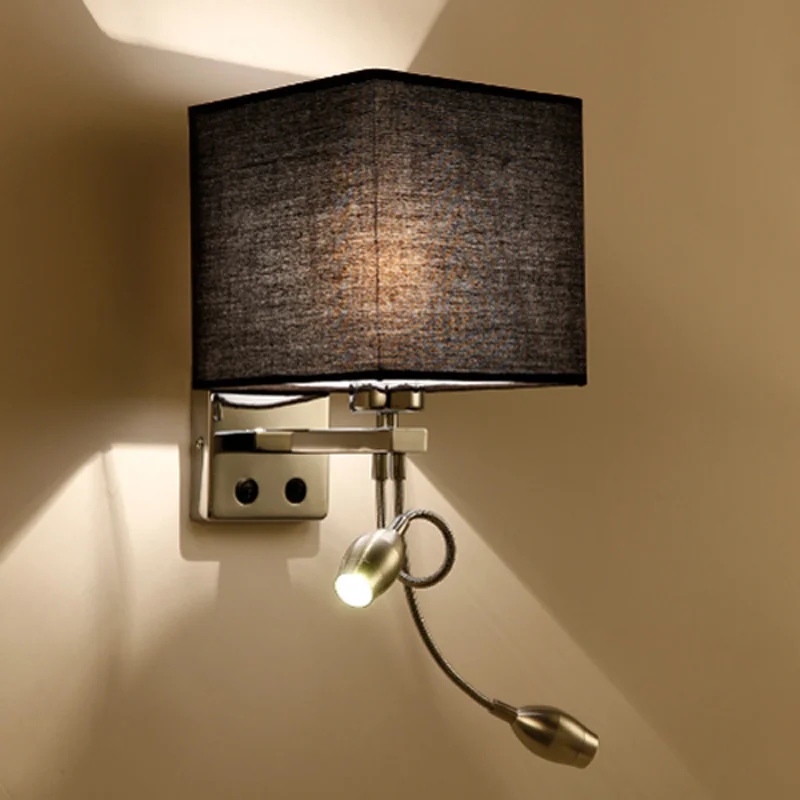 

Modern Fabric Led Wall Lights Cloth Lamp Stair Hotel Corridor Living Room Bedroom Aisle Bedside Swtich Lighting Wall Sconce Bra