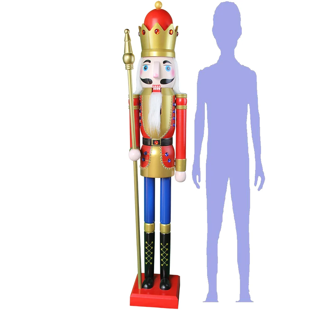 CDL 4feet/120cm/4ft/4foot Life Sized Large/Giant Red Christmas Wooden Nutcracker King & Soldier Ornament Doll K01