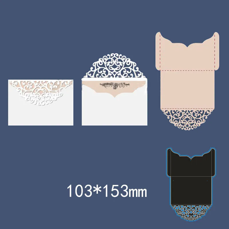 

envelope Style Lace Flower Border Metal Cut Die Stencils for Scrapbooking Stamp/photo album Decorative Embossing DIY Paper Cards