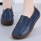 Лоферы женские из мягкой кожи, вязаные кроссовки, Вулканизированная подошва, без застежки, повседневная обувь для медсестер, плоская подошва