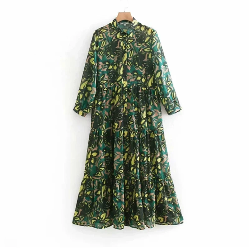 Повседневное платье женское модное макси с принтом винтажное праздничное