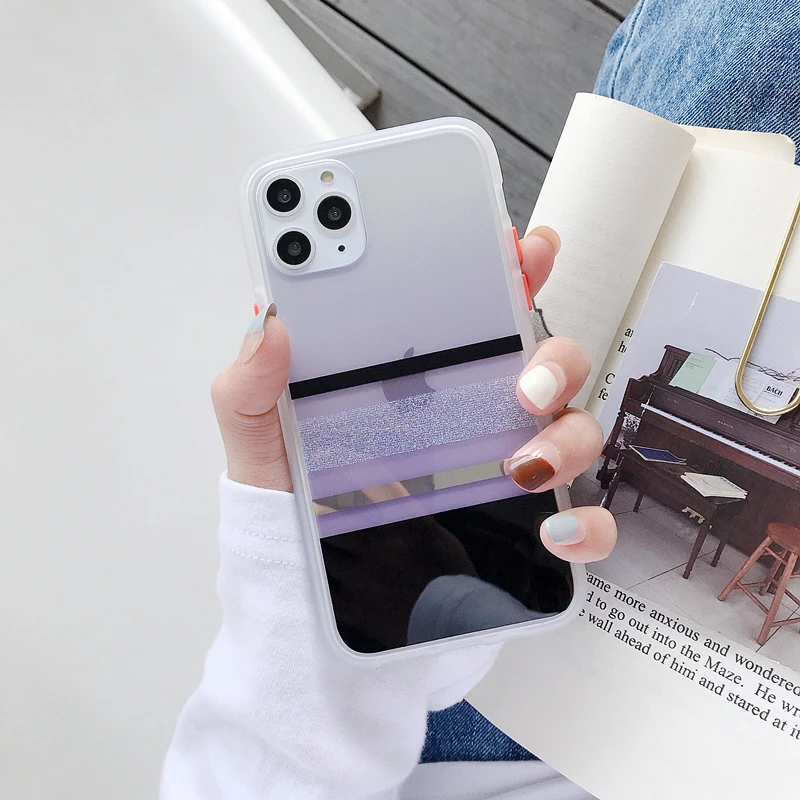 Модный Блестящий чехол для телефона iPhone XR X XS Max 7 8 6 6s Plus, мягкий IMD Блестящий Прозрачный чехол для iPhone 11