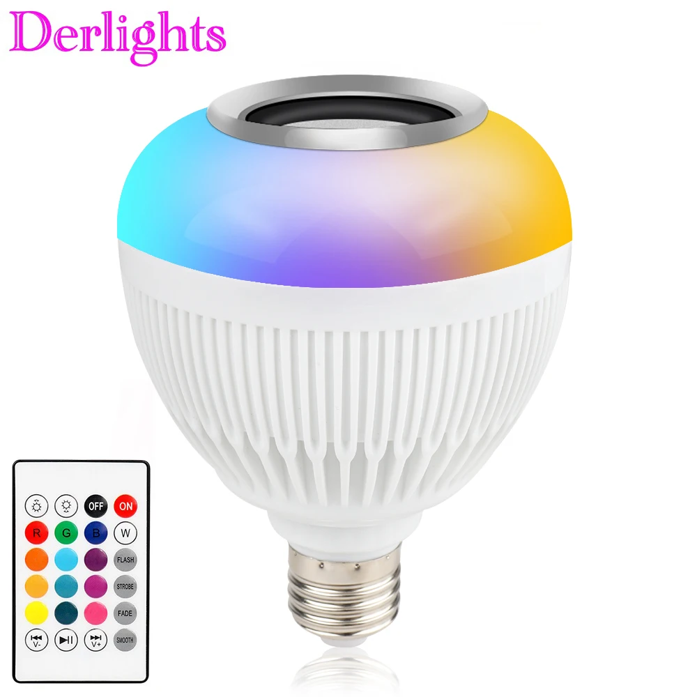 

E27 B22 RGB Lamp Wireless Bluetooth Speaker Bulb Music Playing LED Light Smart Home Decoration RGB With Remote Control