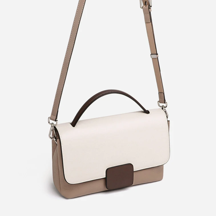 

Women's Shoulder Bag Cow Leather Brand Women Handbag Leather Simple Sac Contrast Color Women Bags Luxury Travel Girl Handbags