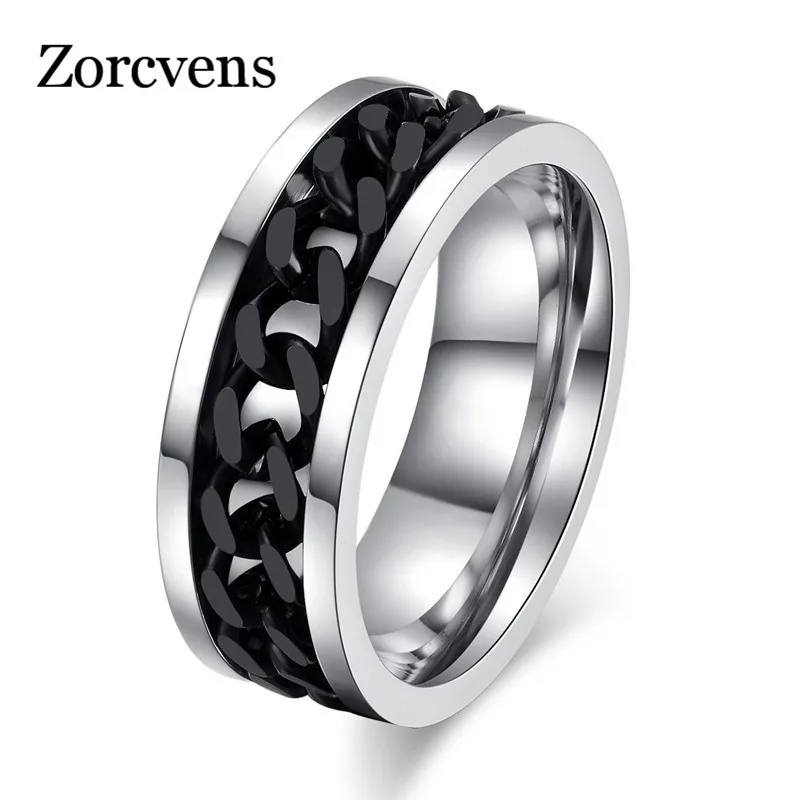 ZORCVENS 2020 новая цепь из нержавеющей стали вращающееся кольцо для мужчин золотого