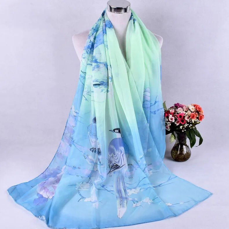 2020 FAL/WIN Magpie primula шифоновый цветочный шарф Шелковый квадратный хиджаб крутой