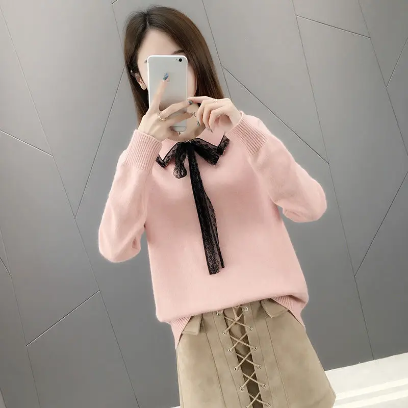 

black white Autumn Winter Sweater Women solid Knitted Sweater Pullovers long sleeve tops Wave Cut V-neck Basic office 2019
