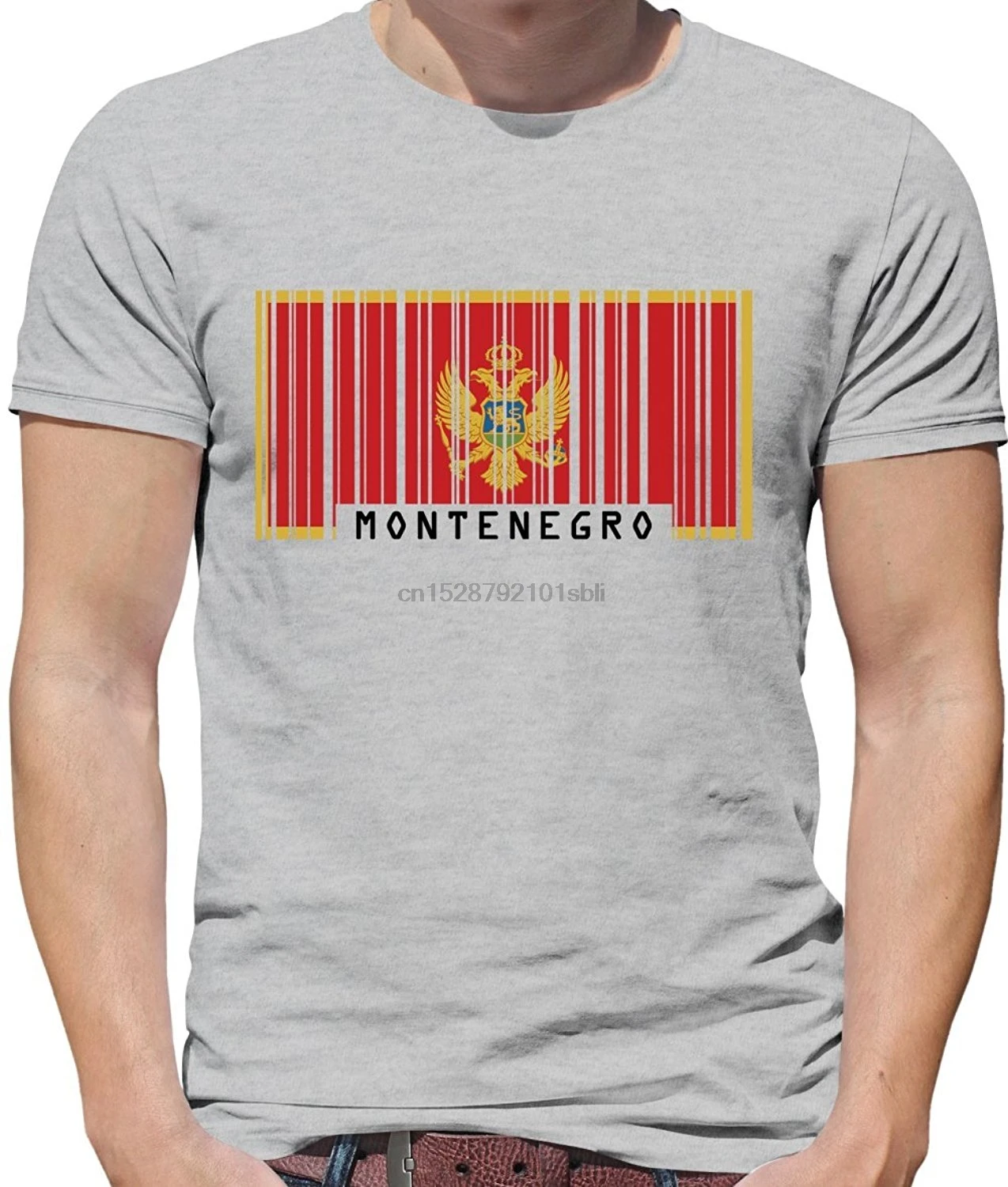 2019 Летняя мужская футболка новинка высокое качество в стиле Montenegro штрих-код