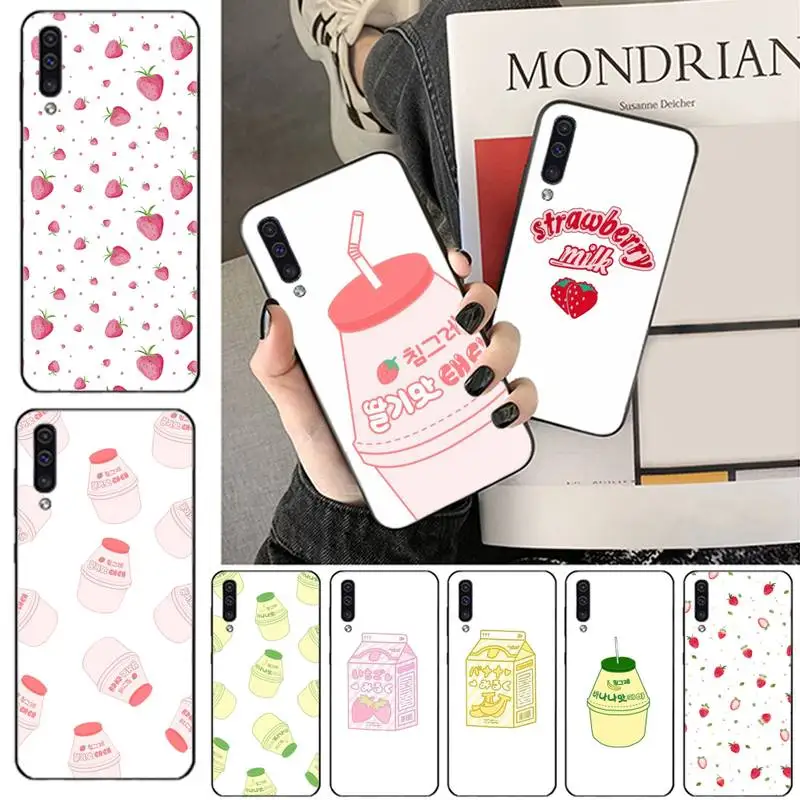 

Strawberry Banana Milk Drink Phone Case For Samsung galaxy S 7 8 9 10 20 edge A 6 10 20 30 50 51 70 note 10 plus
