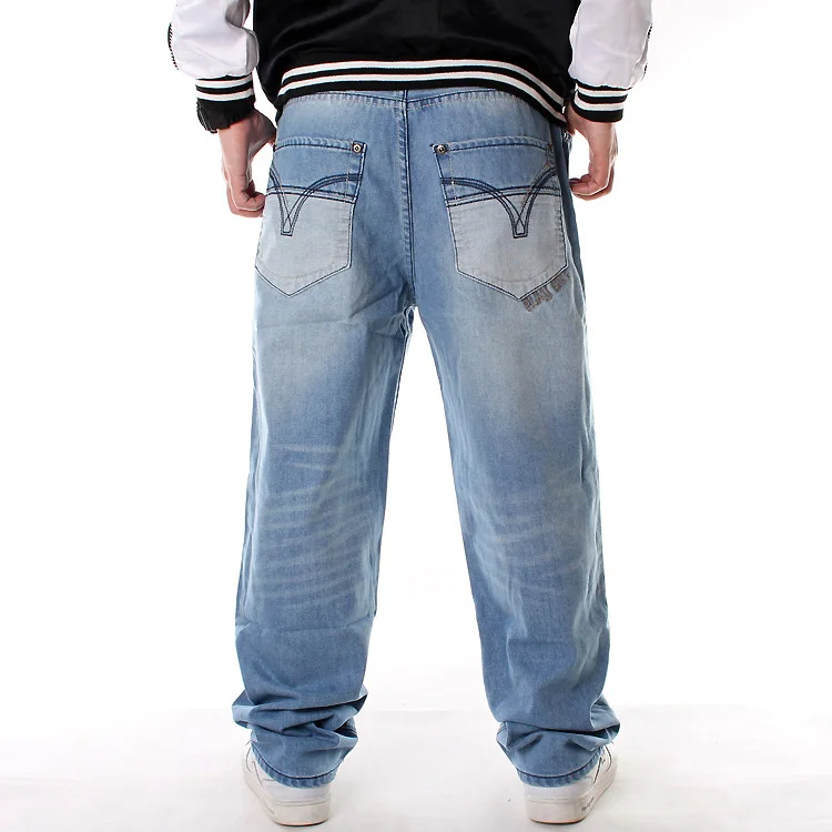 New Arrival Men Casual Loose Trousers Plus Size Hip Hop Street Dance Blue Jeans Fashion Style Homme Plus Fat Big Size Pants