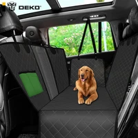 deko dog car seat cover rear back mat cushion mesh pet carrier hammock cushion protector with zipper and pocket for pets travel
