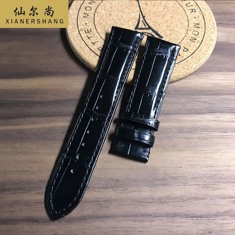 

New Custom Luxury Watchbands Handmade Crocodile Skin Watch Band Alligator Strap 16MM 18MM 19MM 20MM 22MM Genuine Leather Belt 24