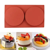 2 holes large round disc candy silicone mold chocolate mould for cookie candy jelly pudding cake pie tart muffin sandwiches soap