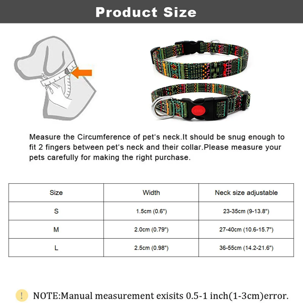 Нейлоновый ошейник для собак регулируемый быстросъемный модный маленьких