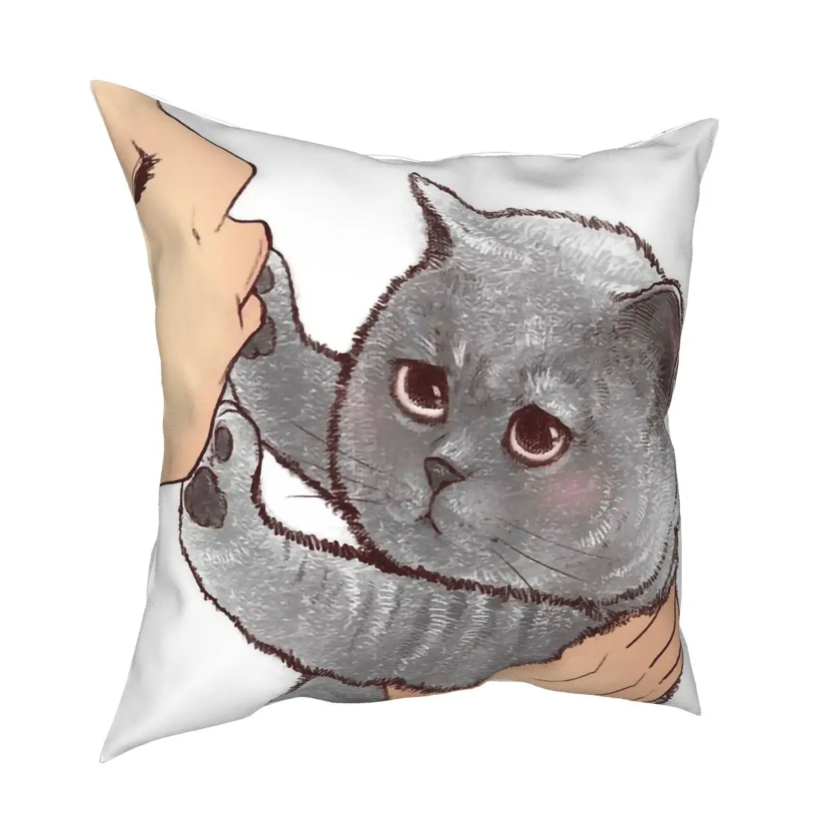 

Don't Kiss Me Human British Cat Pillow Case Animals Pop-art Cushions for Sofa Humor Pet Kitty 45*45cm Pillowcover Home Decor