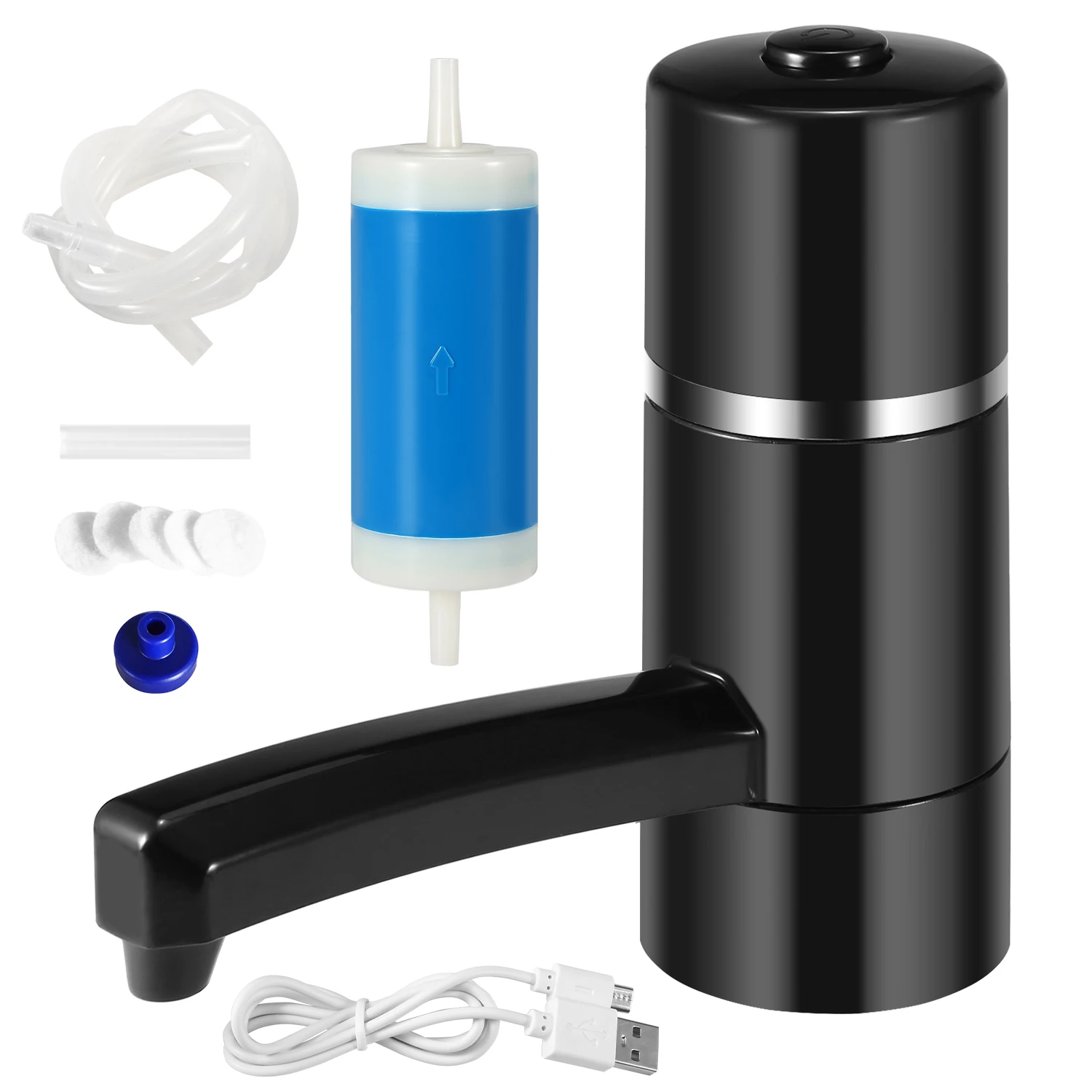 

Portable Electric Water Filter 1200mAh Automatic Water Pressure Pump with Filter Straw for Camping Hiking Backpacking