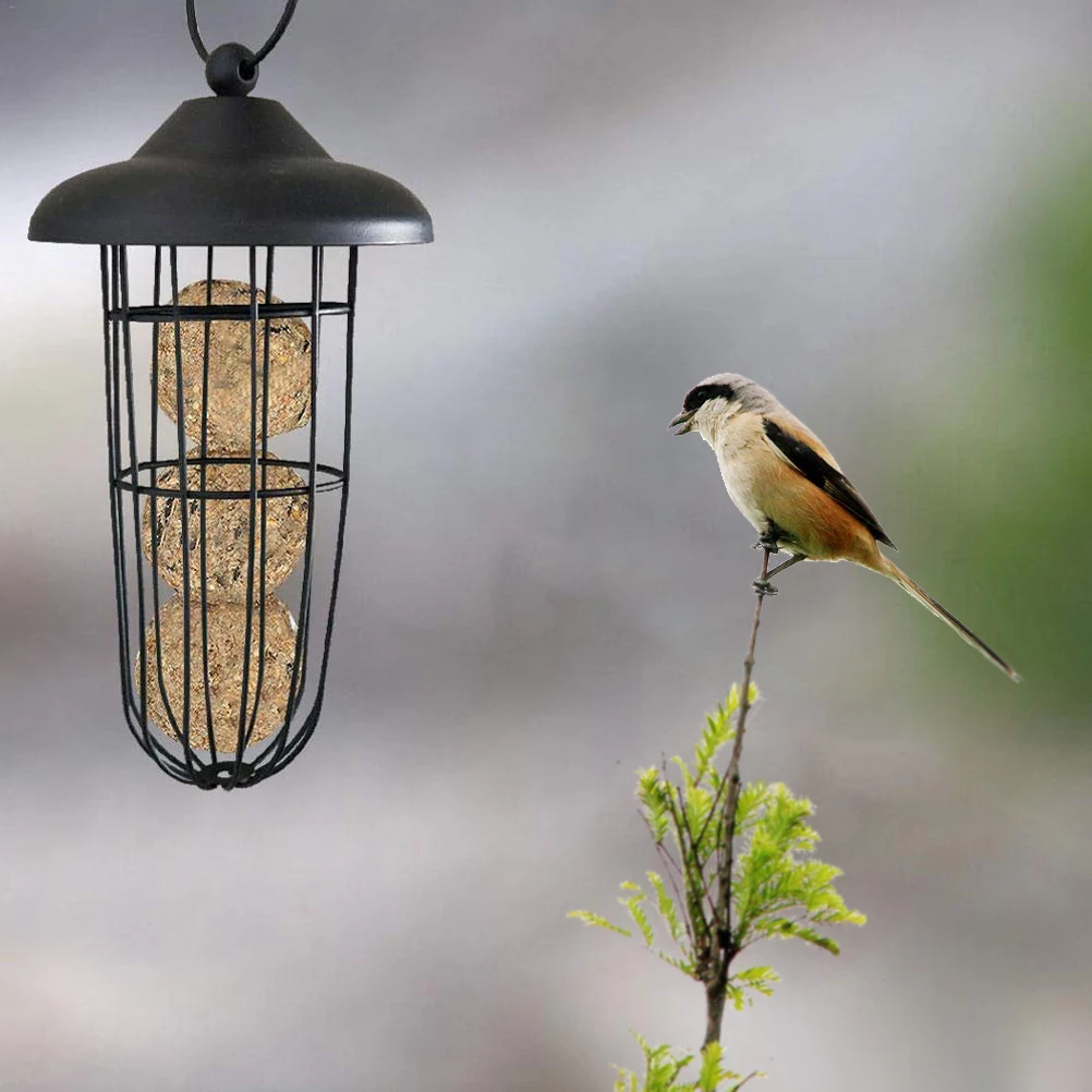 

Outdoor Bird Feeder Hanging Fat Ball Holder Metal Bird Feeder Bird Food Dispenser