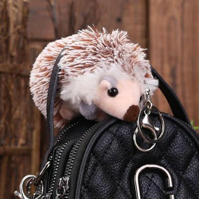 

Cartoon Hedgehog Pendant Cute Plush Pompon Hedgehog Animal Keychain Bag 10cm Mobile Phone Pendant Keyring