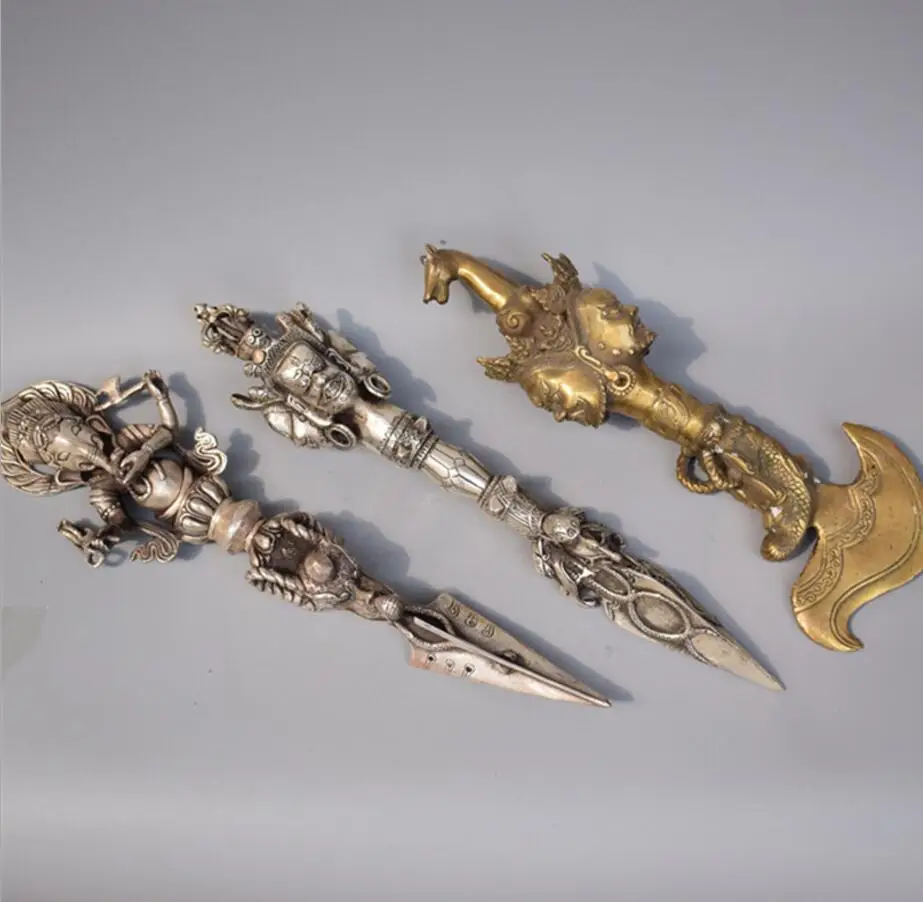 Медная Статуя YM Kaiguang латунная статуя Vajra pin Волшебная пестик и волшебная посуда
