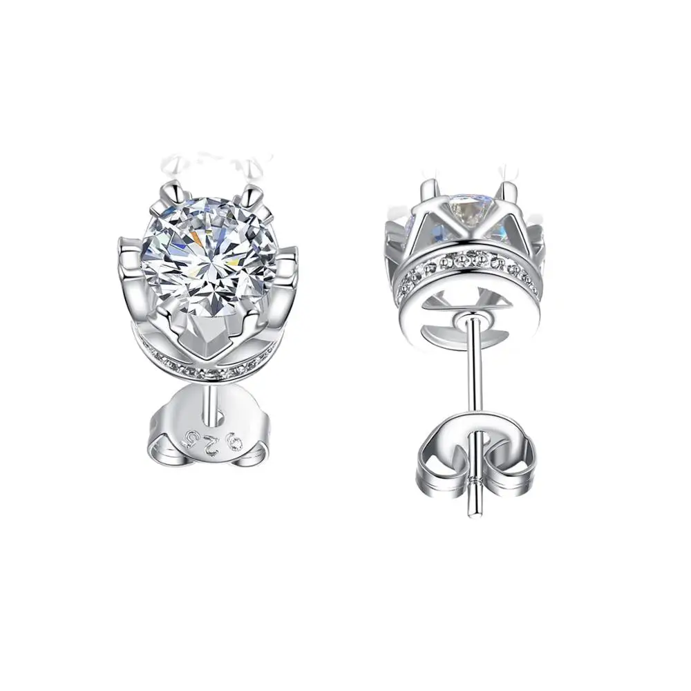 

Kpop earrings fashion jewelry simple charm zirconia crown earrings luxury round zircon wedding jewelry women's earrings