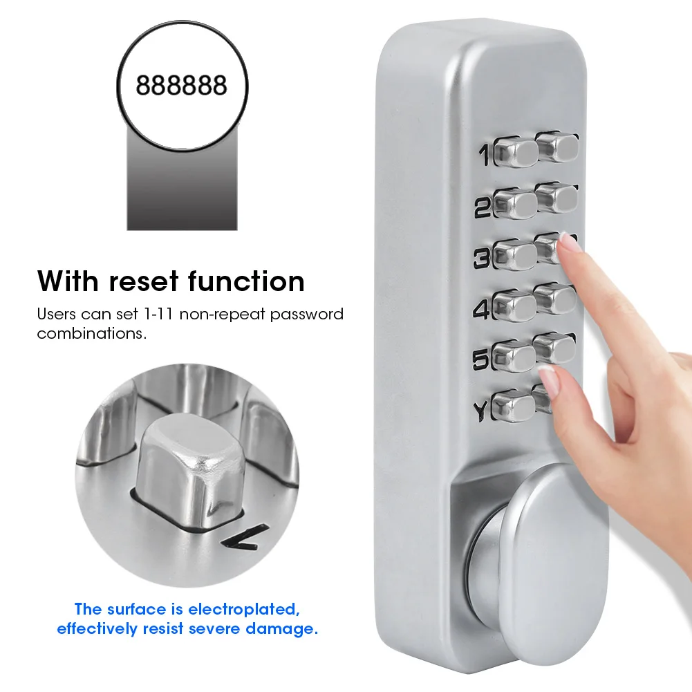 

1 11 Digits Mechanical Combination Lock Sliding Door Keyless Access For Kitchen Office Balcony Smart Lock Mechanical Code Lock