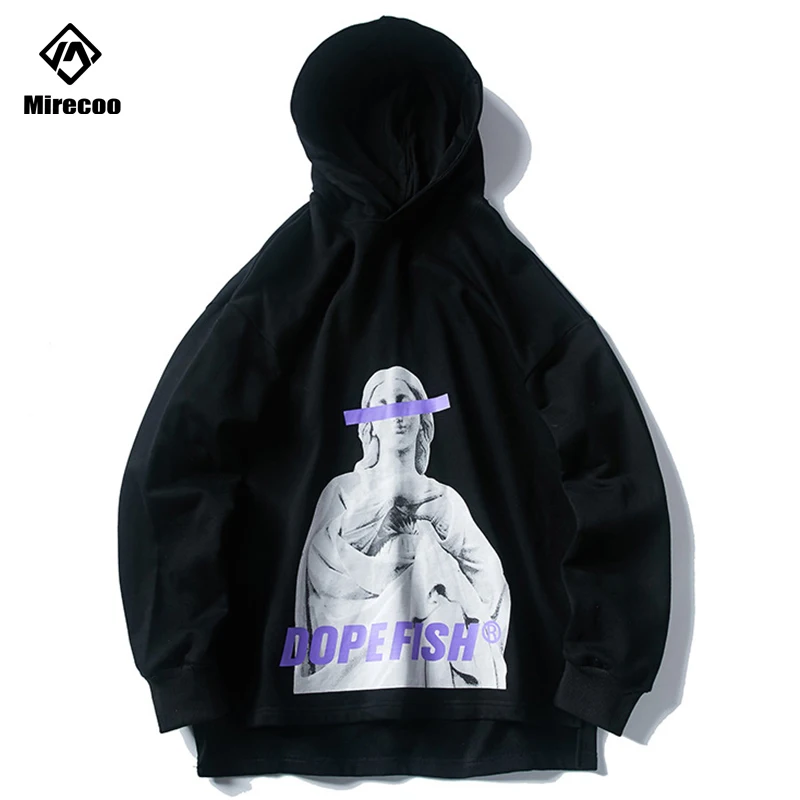 Толстовка мужская оверсайз с капюшоном свитшот принтом Бога возрождения