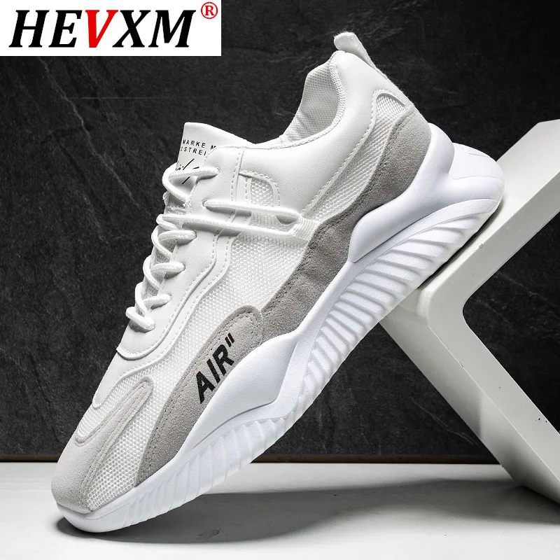 

Кроссовки HEVXM мужские сетчатые, повседневная легкая обувь, дышащие, на шнуровке, плоская подошва, 2021
