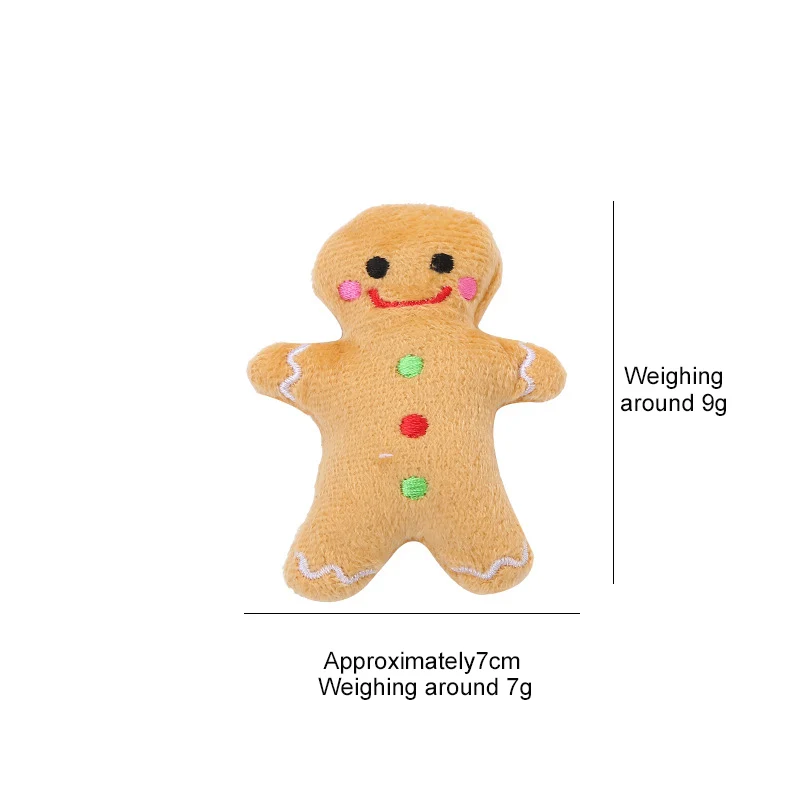 

3PCS Santa Elk Gingerbread Man Plush Catnip Toy Cute Soft Comfortable Pet Suppplies Accessories Christmas Cat Self-excited Toy