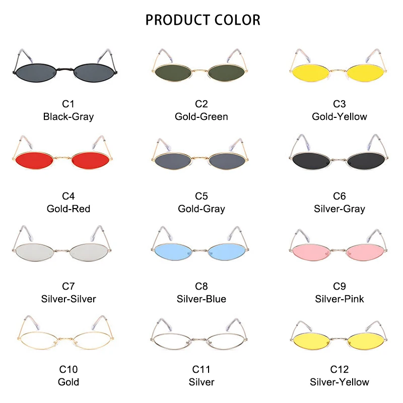 

ROYAL GIRL Retro Small Oval Sunglasses Women Vintage Brand Shades Metal Frame Sun Glasses Female Fashion Design Eyewear ss296