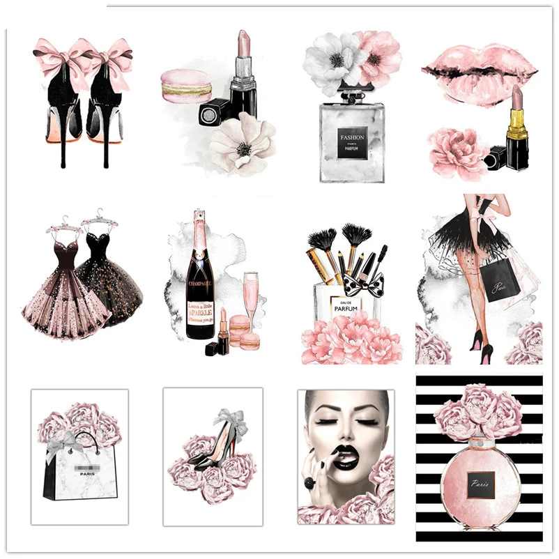 Алмазная 5D картина для девушек духи цветок помада высокий каблук настенное