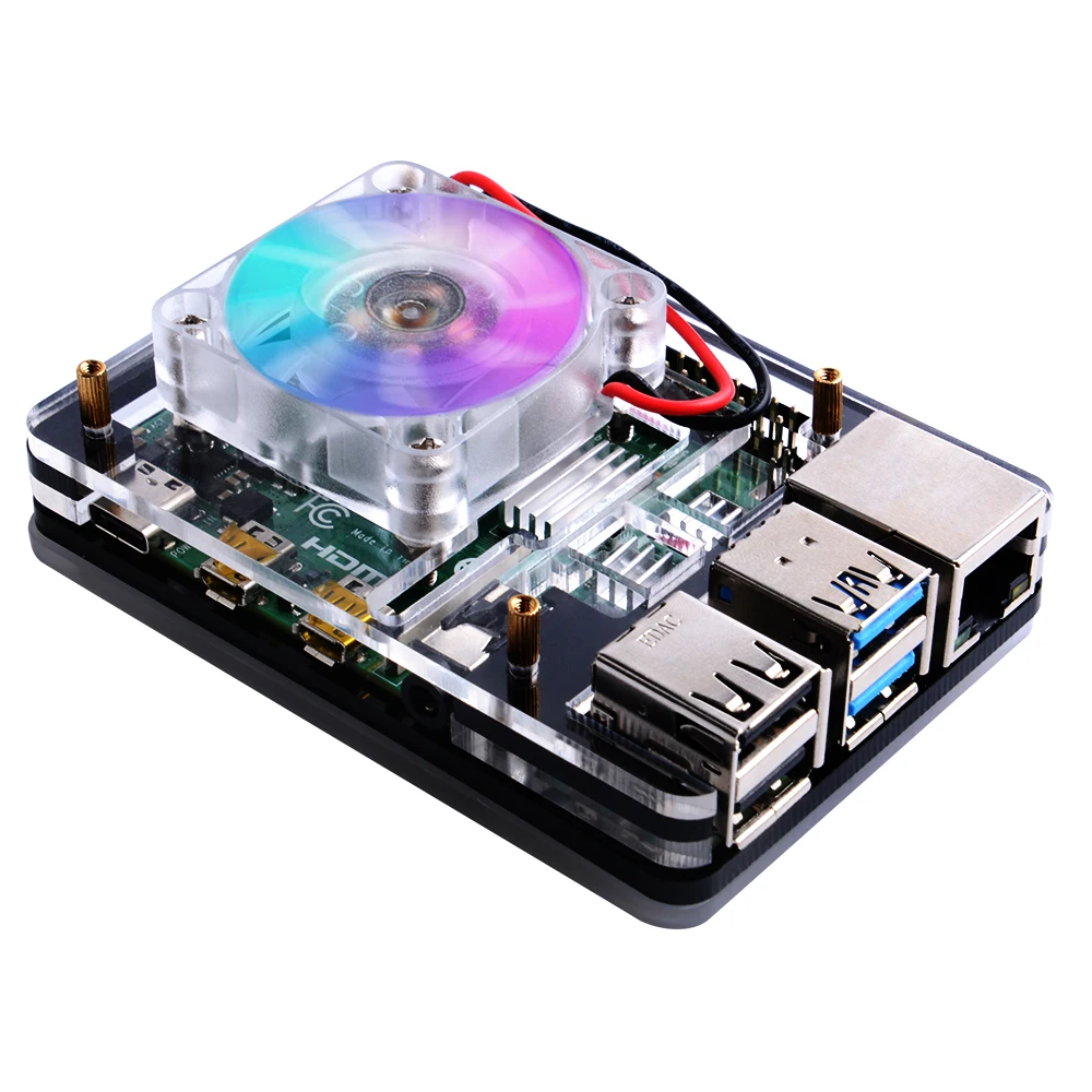 Raspberry Pi 4 Вентилятор охлаждения 40x40x10 V2.0 супер теплоотвод 7 цветов светильник для B /
