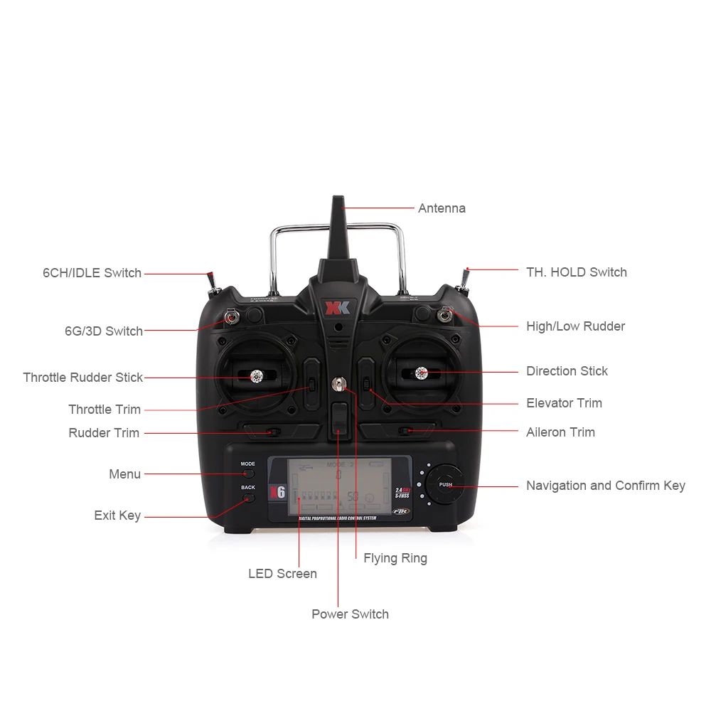 Новый в наличии XK X6 2 4G 6CH пульт дистанционного управления передатчик для RC