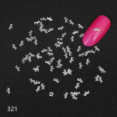 321 Полые серебряные розы стикеры 3D на ногти Nail Art сплав decals100шт/дизайн металлические подвески дизайн Советы Украшение аксессуаров - Цвет: 321