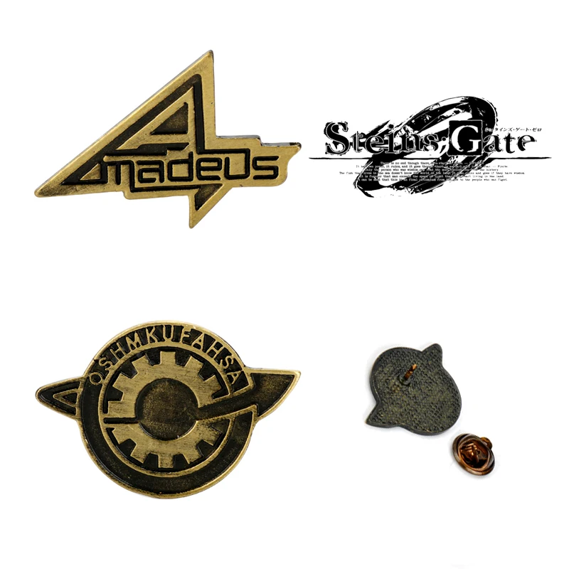 Аниме Steins Gate Косплэй Винтаж металлический бейдж Брошь на булавке Makise Kurisu