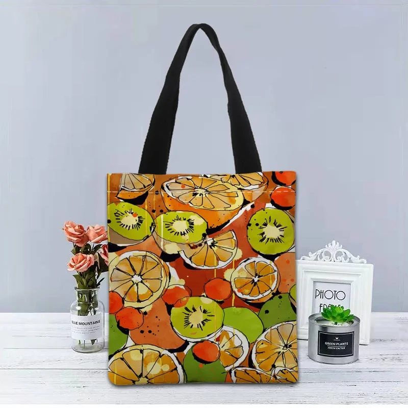 Сумка-тоут из холщовой ткани с принтом фруктов 1208 | Багаж и сумки