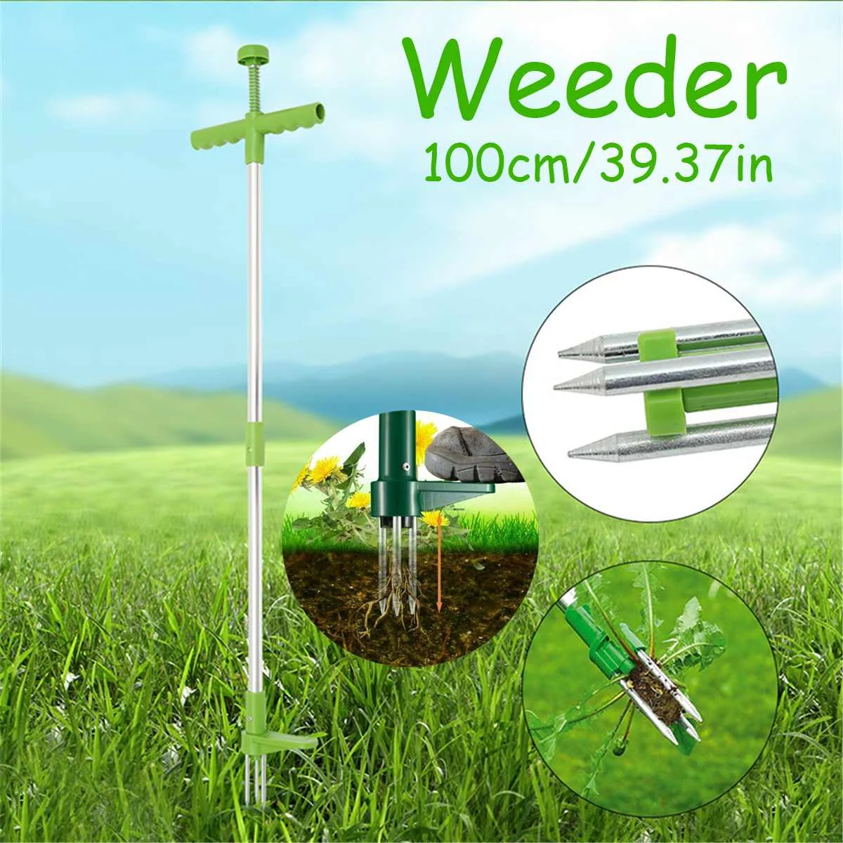 

100cm Long Handle WeedS Remover Durable Garden Lawn Weeder Outdoor Yard Grass Root Puller Tools Garden Planting Element