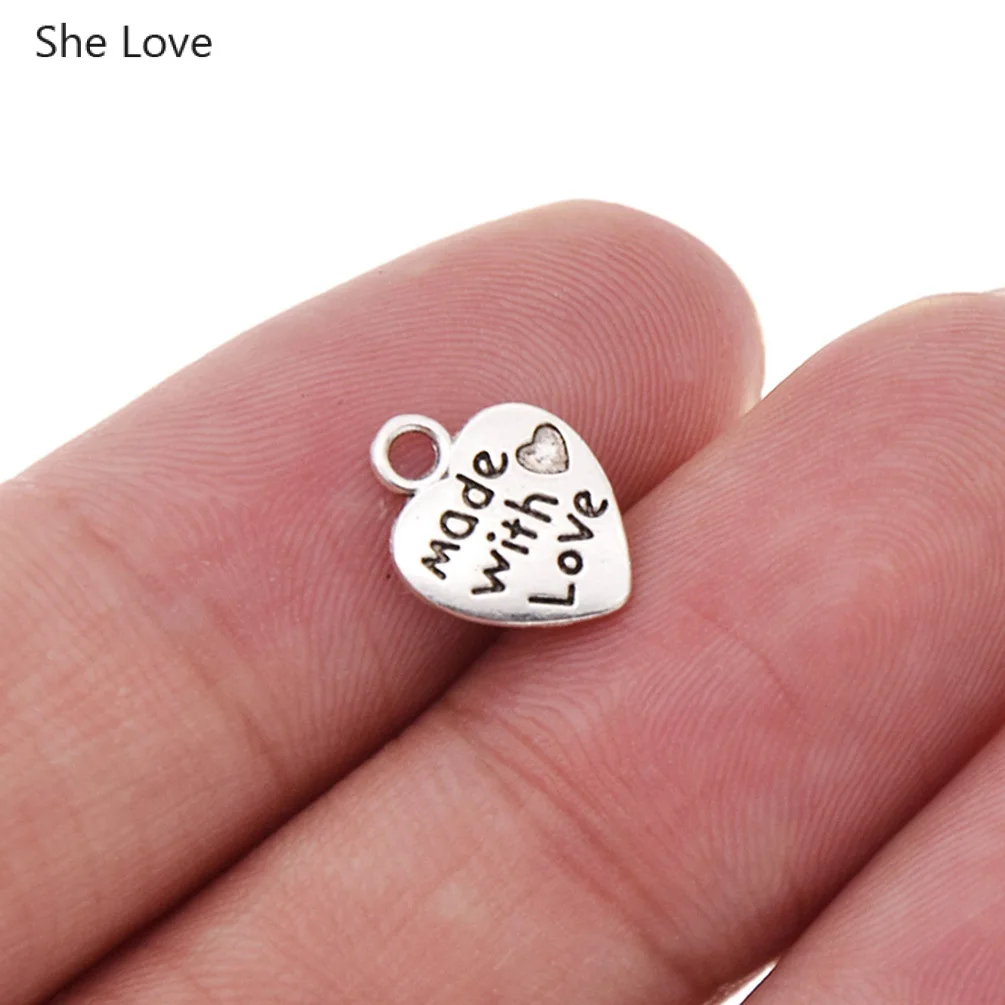 Детская Металлическая в форме сердца этикетки для одежды ручной работы 50 шт.