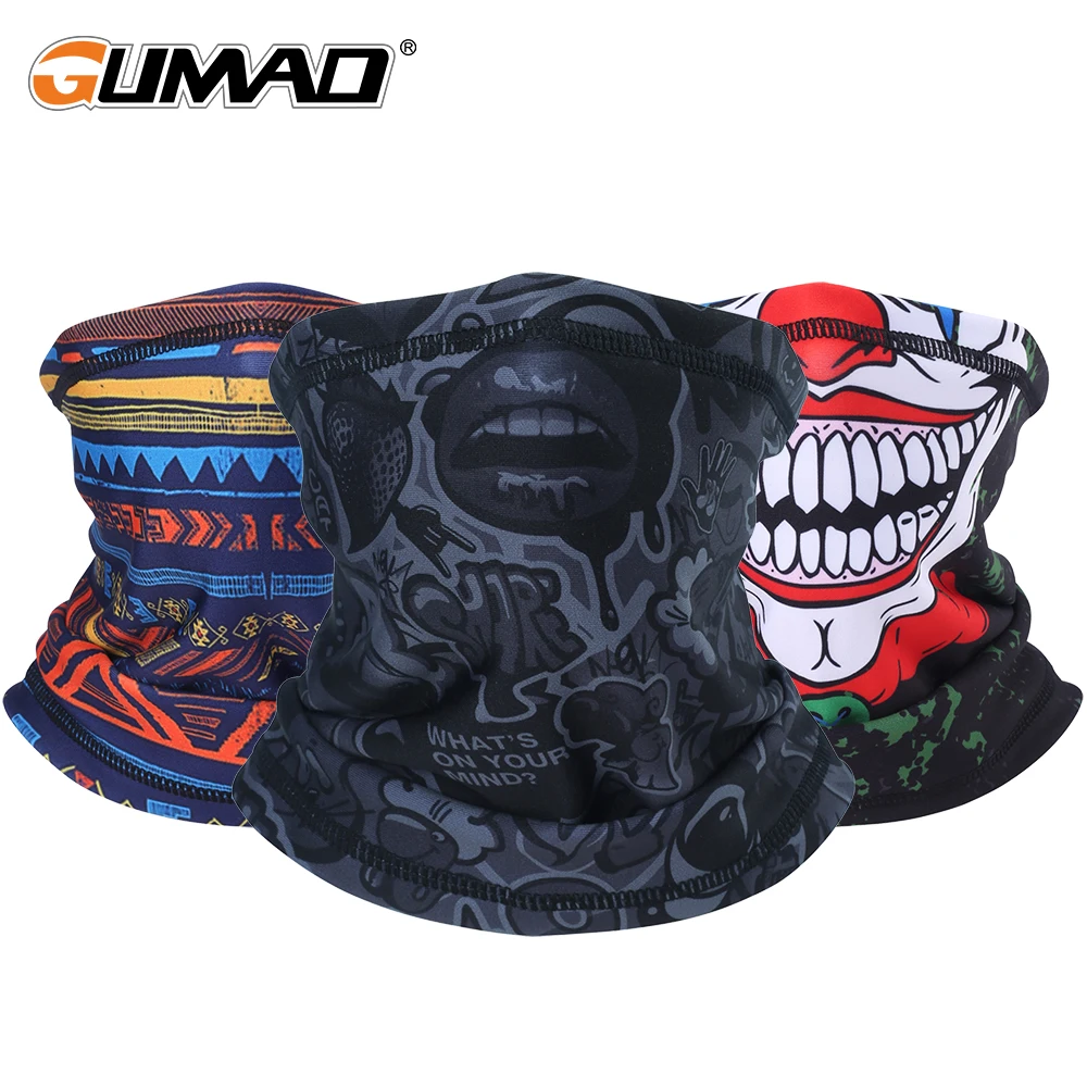 Зимняя бандана флисовый шейный теплый шарф-труба мягкая маска на пол лица для