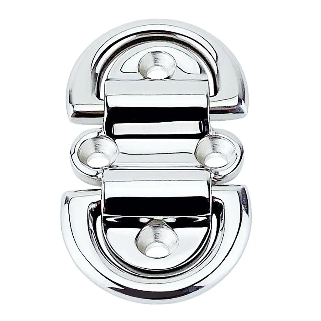 

316 Stainless Steel D ring Deck 8mm Mirror Polish Marine Grade Folding Pad Eye Lashing Tie Down Cleat for Yacht Boat