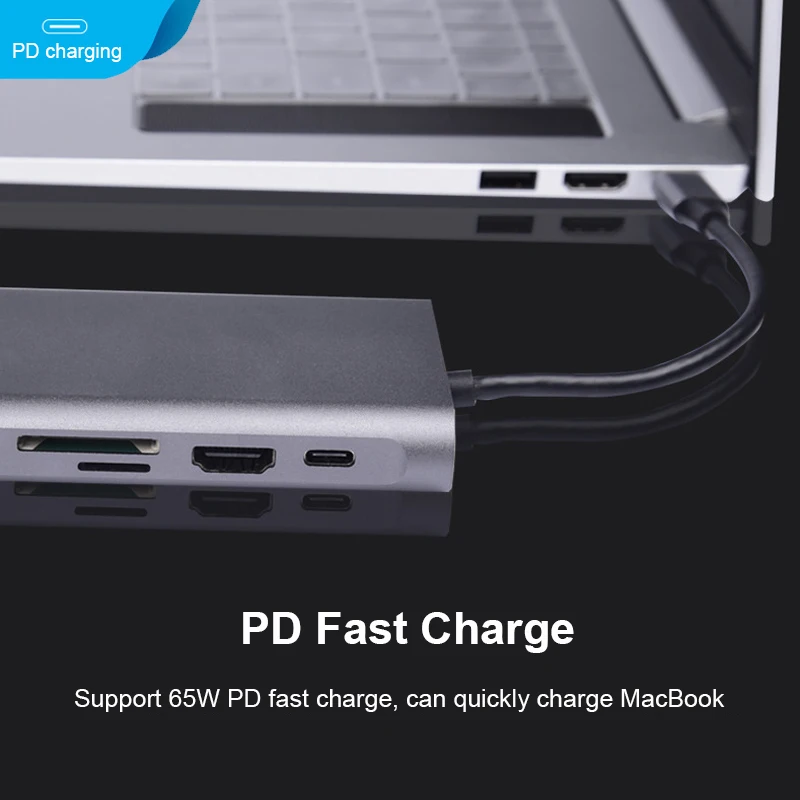 Адаптер Basix Hdmi Vga концентратор 10 в 1 Тип C адаптер USB 3 0 порт 4K HDMI VGA RJ45 Gigabit Ethernet для