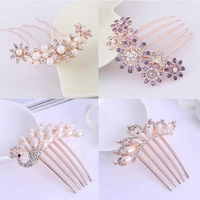 korean version of the new fashion elegant crystal pearl flower hair accessories hair comb bridal headdress wedding jewelry