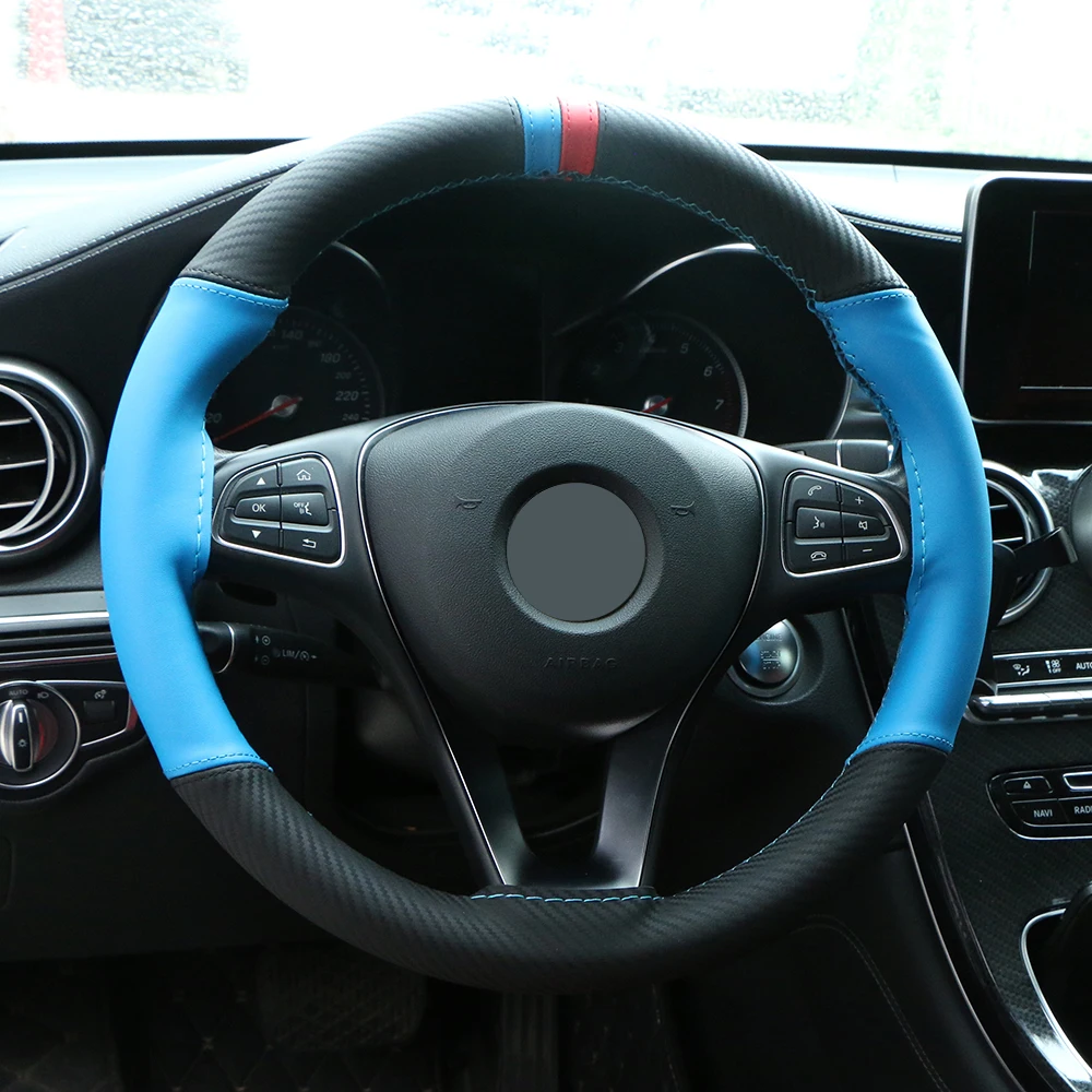 Авто рулевое колесо крышка универсальный 38 см волокно Кожа DIY внутренней отделки