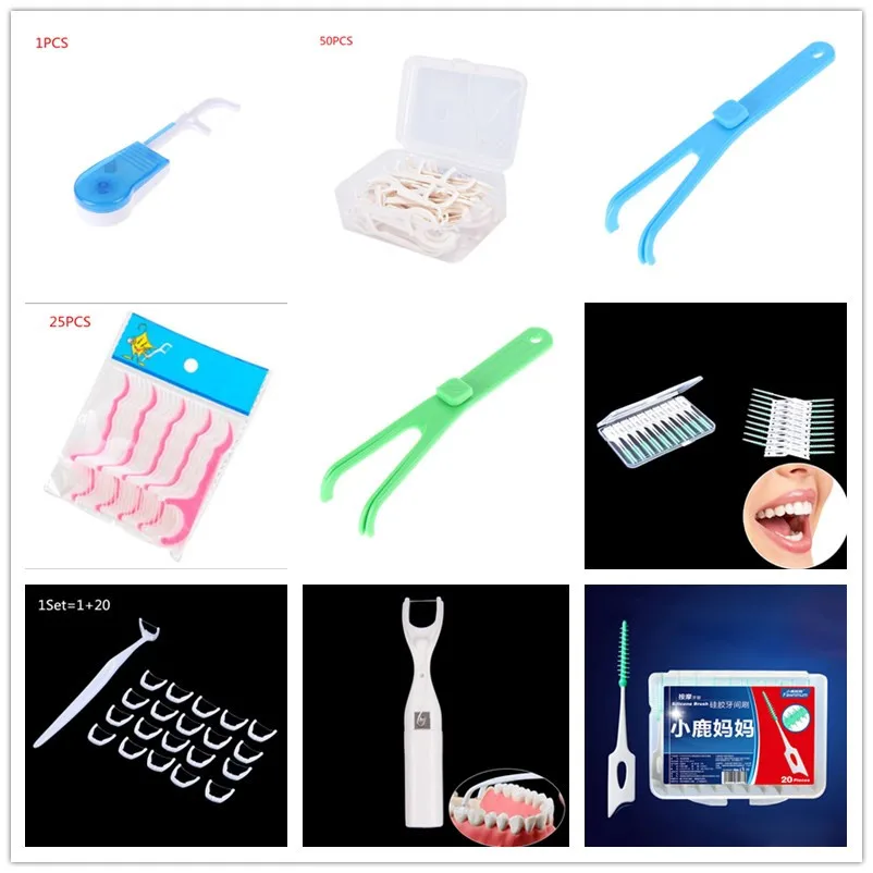 

50PCS/40PCS/25PCS/20PCS Floss Flosser Picks Teeth Toothpicks Stick Tooth Clean Oral Care