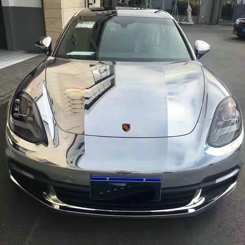 

Chrome Mirror Silver Vinyl Wrap Sticker Decal Film Sheet Self-adhesive DIY Car Wrapping