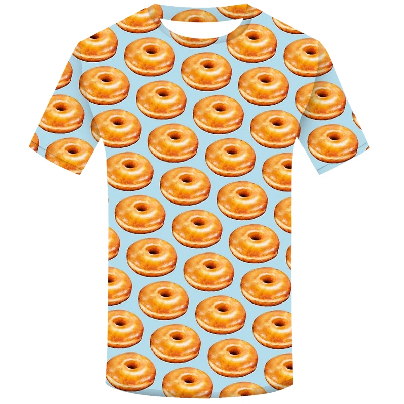 Глазурованная Мужская 3D футболка с коротким рукавом и пончиком модная