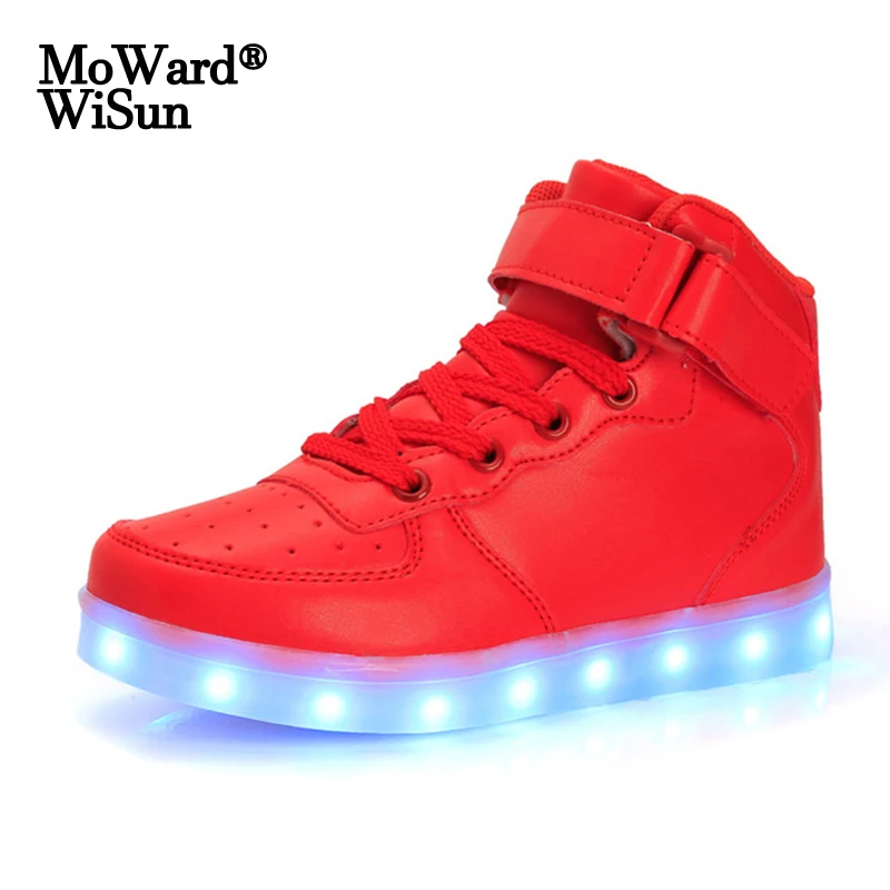 

Size 26-41 USB Charged Children Luminous Sneakers Baskets LED Glowing Shoes with Light Up Sole for Kids Boys Girls LED Slippers