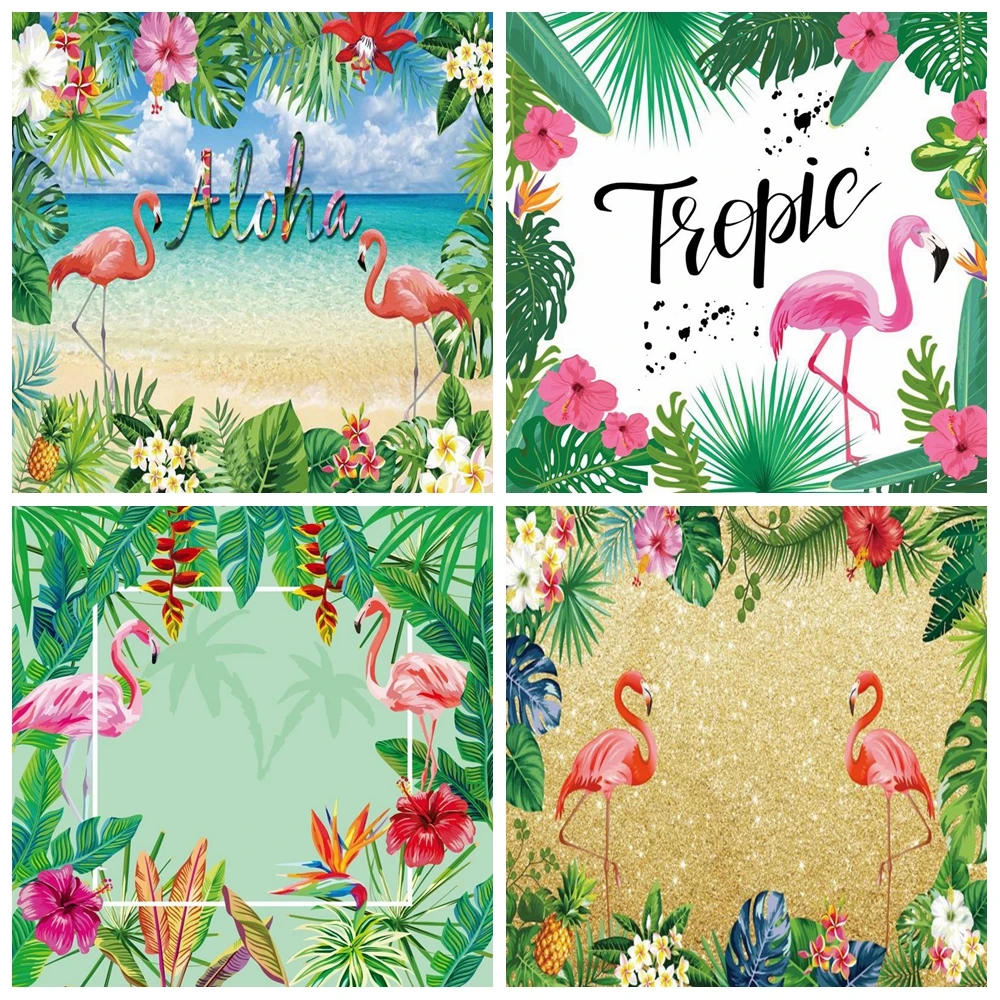 

Тропический Фламинго Yeele, день рождения, полосы, цветок, детский плакат, фотография, фотосессия