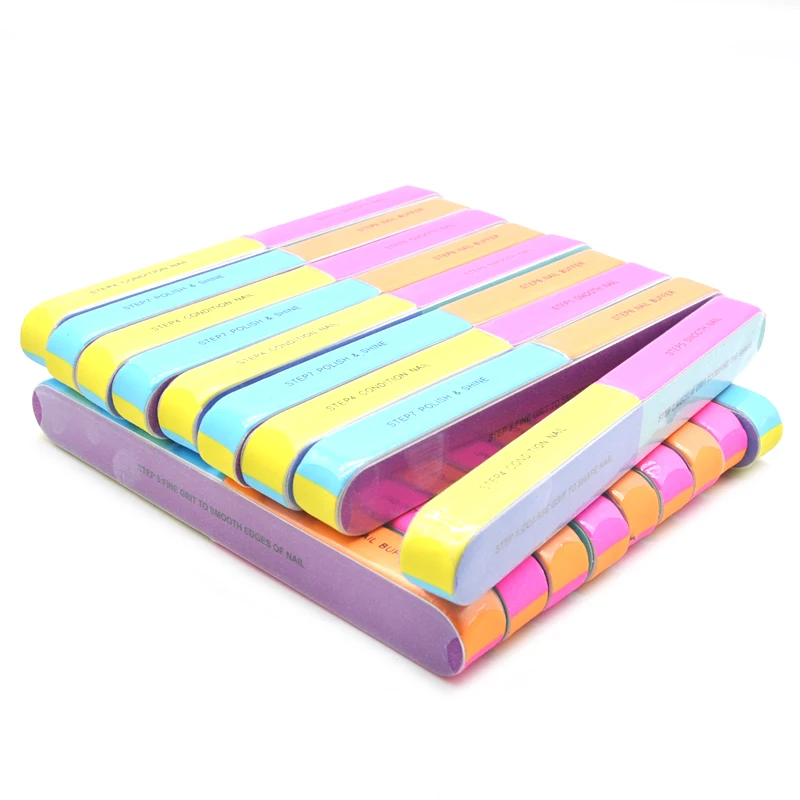 

120 X Coloful Nail Buffer File 7 Side Sponge Buffing Block Sanding Files Polishing Grinding Manicure Nail Accessories Salon Tool