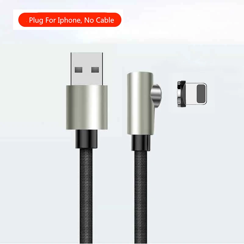 90 градусов зарядный кабель Magent зарядное устройство type C кабель USB C провод для быстрой зарядки Micro usb-концентратор, 4 порта для samsung iphone XM Magenetic кабель - Цвет: Silver For 8-PIN